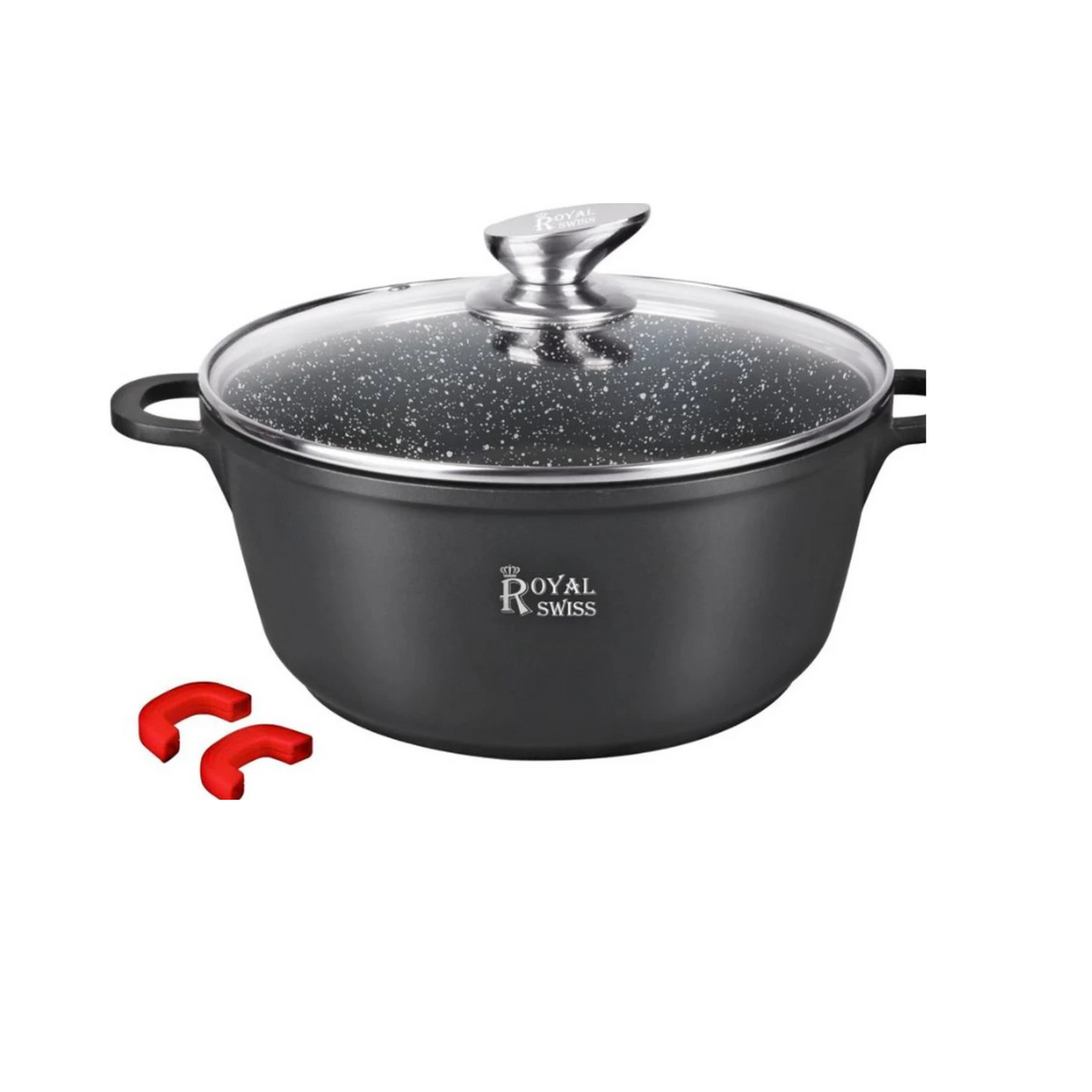 Royal Swiss Marmortopfset 36cm - Premium Kochgeschirr mit Antihaftbeschichtung