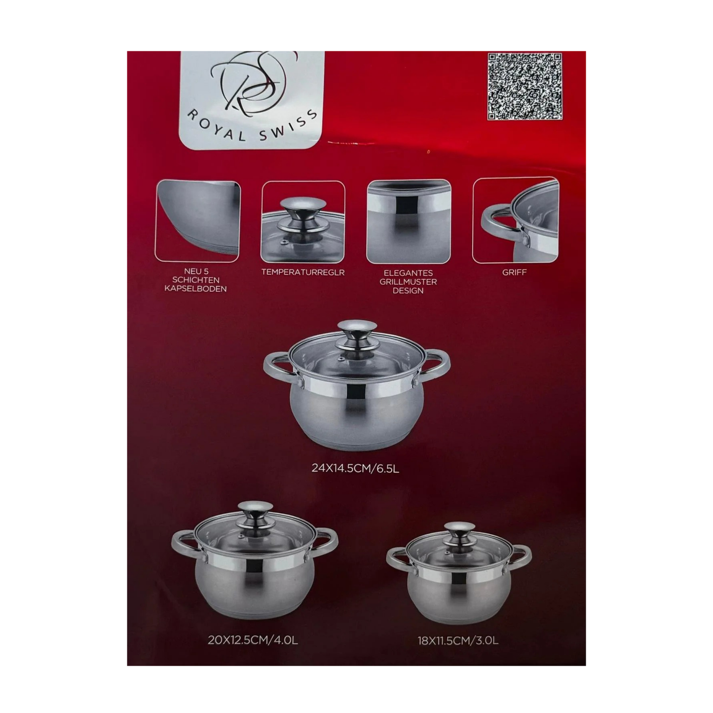 Kochgeschirr-Set mit Glasdeckel - Premium Qualität für Ihre Küche